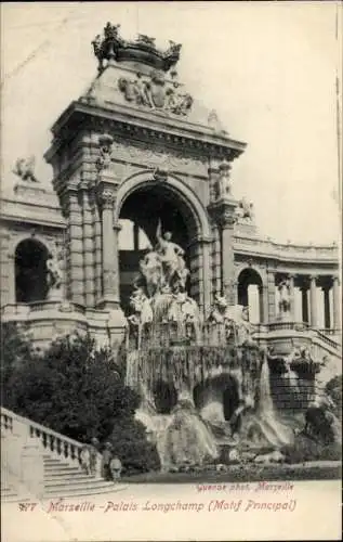 Ak Marseille Bouches du Rhône, Palais Longchamp