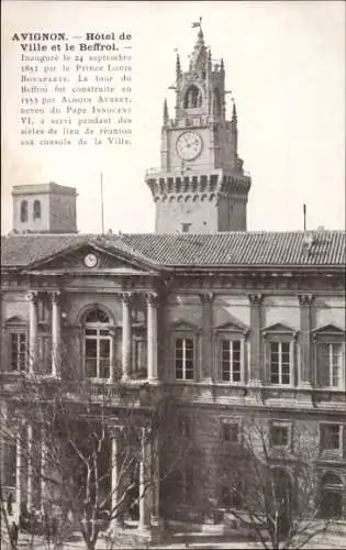 Ak Avignon-Vaucluse, Rathaus, Belfried
