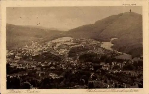 Ak Baden Baden am Schwarzwald, Totalansicht, Blick von der Batocharihütte