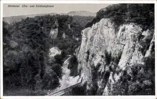 Ak Hönnetal Hemer im Sauerland, Uhufelsen, Eichholzfelsen