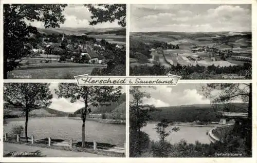 Ak Herscheid im Sauerland, Teilansicht, Oestertalsperre, Versetalsperre, Hüinghausen