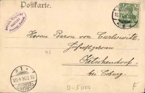 Ak Erfurt in Thüringen, im Venedig