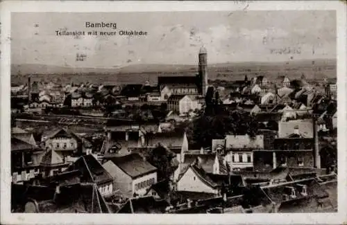 Ak Bamberg in Oberfranken, Teilansicht, neue Ottokirche