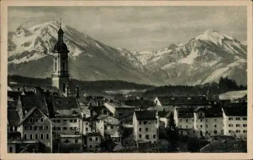 Ak Traunstein in Oberbayern, Teilansicht, Hochfelln, Hochgern