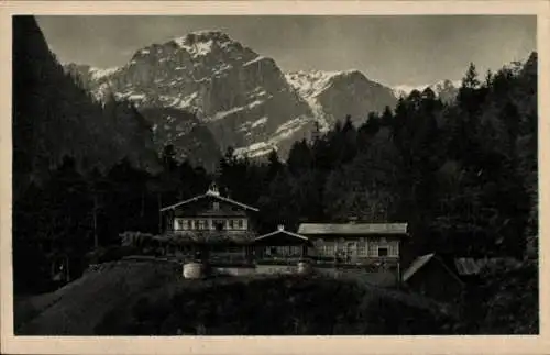 Ak Bad Reichenhall in Oberbayern, Alpengaststätte zum Schroffen