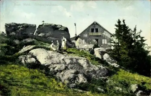 Ak Bayerisch Eisenstein in Niederbayern, Großer Arber, Arber Schutzhaus