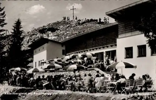 Ak Ruhpolding in Oberbayern, Rauschberghaus mit Terrasse, Rauschberggipfel