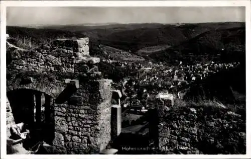 Ak Bad Urach in der Schwäbischen Alb Württemberg, Ruine Hohenurach, Blick auf Urach