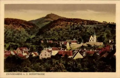 Ak Zwingenberg an der Bergstraße in Hessen, Gesamtansicht