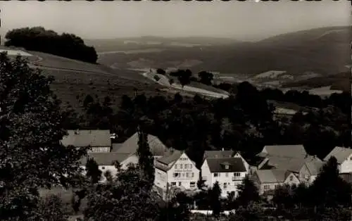 Ak Winterkasten Lindenfels Odenwald, Gesamtansicht, Gasthaus zur Traube