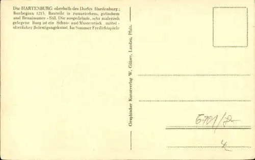 Ak Hardenburg Bad Dürkheim in der Pfalz, Hardenburg