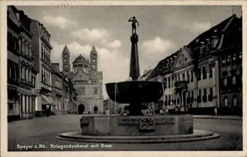 Ak Speyer am Rhein, Kriegerdenkmal, Dom