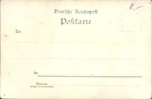 Litho Chemnitz in Sachsen, Marktplatz, St. Petri Kirche, Schlossteich, Nicolaikirche, Kaserne