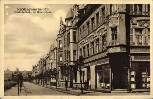 Ak Recklinghausen Süd, Elisabethstraße, Krankenhaus, Geschäft