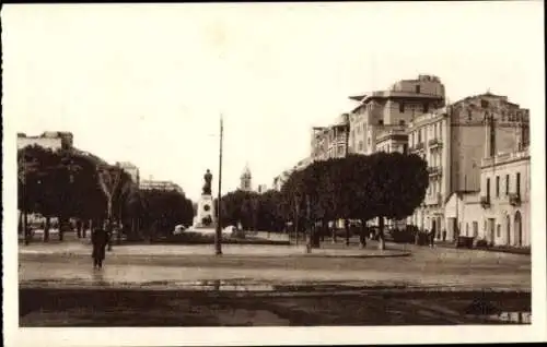 Ak Tunis Tunesien, Avenue Jules Ferry, Statue