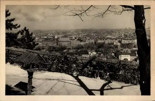 Ak Malá Strana Kleinseite Praha Prag Tschechien, Gesamtansicht vom Aussichtsturm Petřín