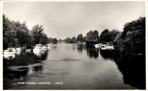 Ak Hampton Richmond upon Thames London England, Themse