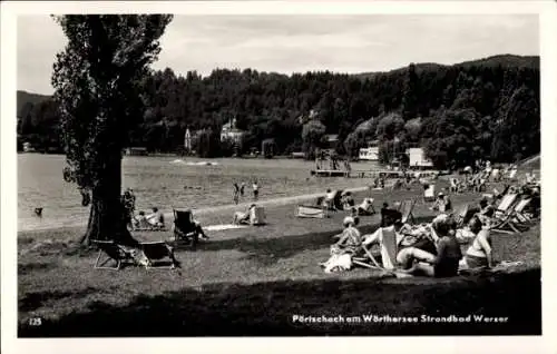 Ak Pörtschach am Wörthersee Kärnten, Strandbad Werzer