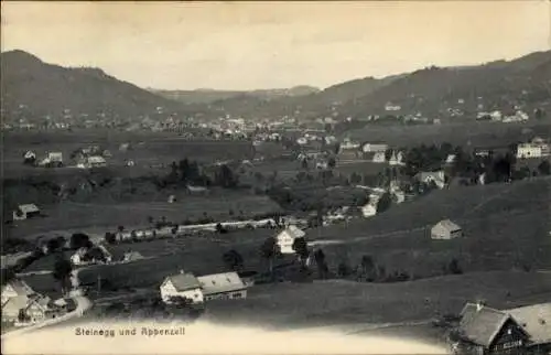 Ak Steinegg Rüte Kt. Appenzell Innerrhoden Schweiz, Panorama der Umgebung