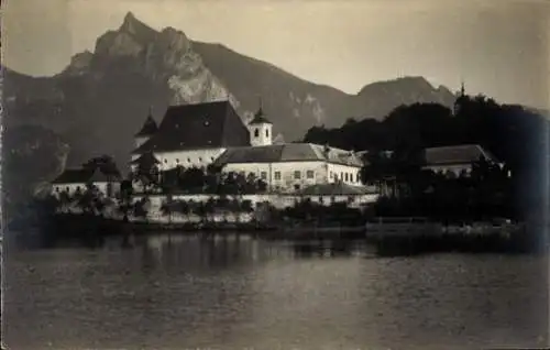 Ak Traunkirchen am Traunsee Oberösterreich, Blick vom Wasser