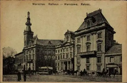 Ak Warszawa Warschau Polen, Rathaus, Ratusz