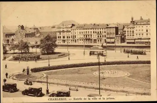 Ak Charleroi Wallonien Hennegau, Entree de la ville et la prison