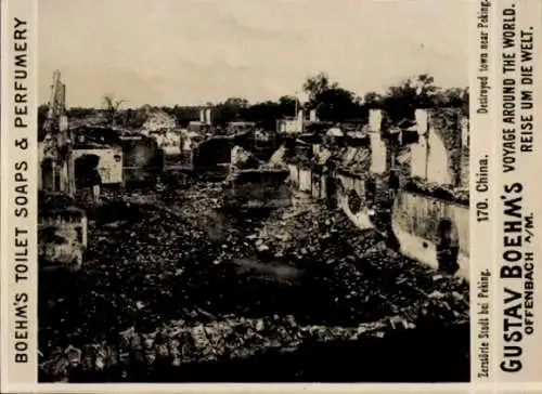 Foto China, Zerstörte Stadt bei Peking, Reklame, Boehm's Toiletteseifen