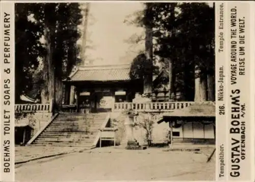 Foto Nikko Japan, Tempeltor, Reklame, Boehm's Toiletteseifen