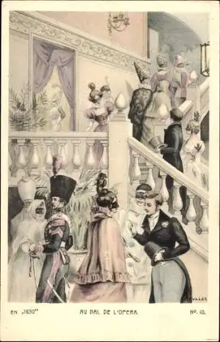 Künstler Ak Auf dem Opernball 1830