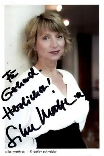 Ak Schauspielerin Silke Matthias, Portrait, Autogramm