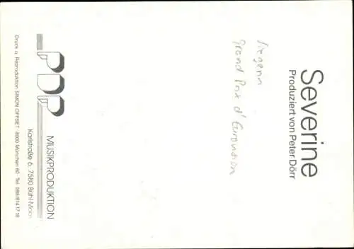 Ak Sängerin Severine, Portrait, Autogramm