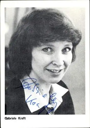 Ak Schauspielerin Gabriele Kraft, Portrait, Autogramm