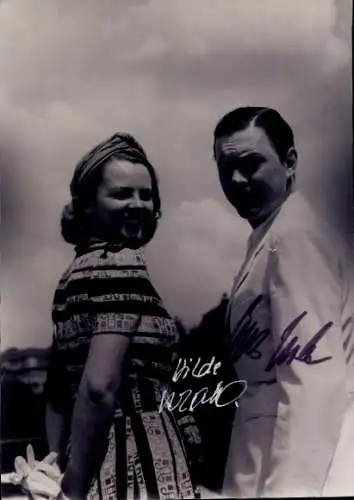 Foto Schauspieler Hans Holt und Hilde Krahl, Portrait, Autogramm