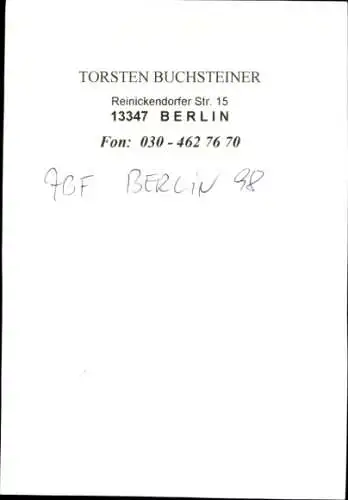 Ak Schauspieler Torsten Buchsteiner, Portrait, Autogramm