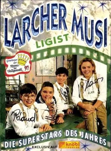 AK Musikgruppe Larcher Musi Ligist, Gruppenfoto, Autogramme