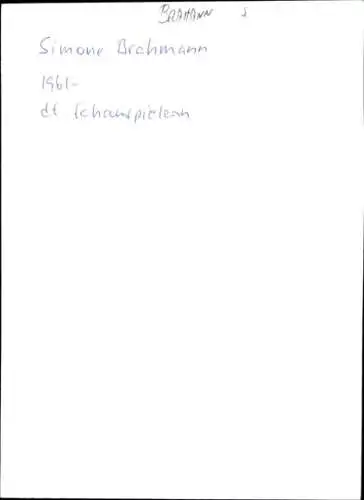 AK Schauspielerin Simone Brahmann, Portrait, Autogramm