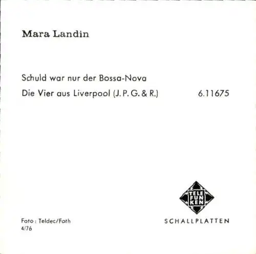 Ak Sängerin Mara Landin, Portrait, Treppe, Autogramm