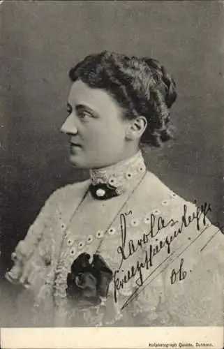 Ak Prinzessin Carola, Adel Schaumburg Lippe, Portrait, Profilansicht