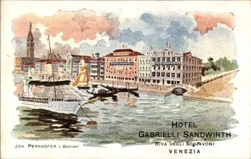 Ak Venezia Venedig Veneto, Hotel Gabrielli Sandwirth, Riva degli Schiavoni