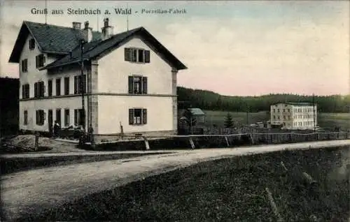 Ak Steinbach am Wald Oberfranken, Porzellan-Fabrik