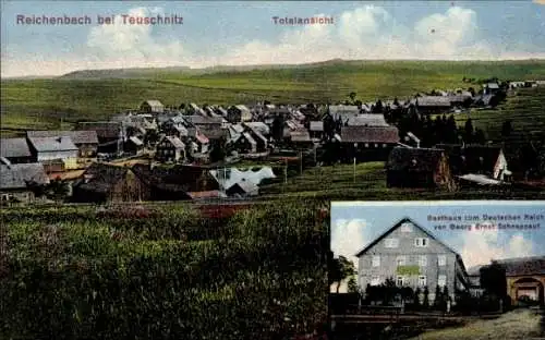 Ak Reichenbach in Oberfranken, Gasthaus zum Deutschen Reich, Totalansicht