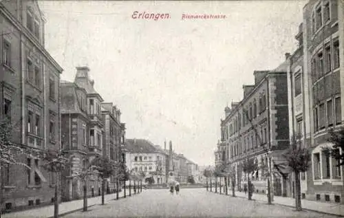 Ak Erlangen in Mittelfranken Bayern, Bismarckstraße