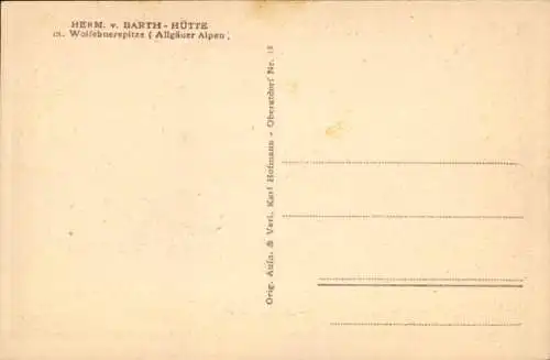 Ak Reutte in Tirol, Hermann von Barth Hütte, Wolfebnerspitze, Allgäuer Alpen