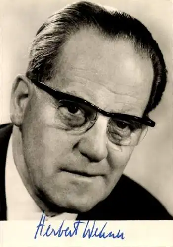 Ak Stellvertretender Vorsitzender der SPD, Herbert Wehner, Portrait, Autogramm