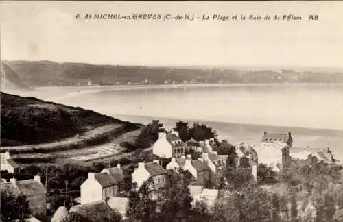 Ak Saint Michel en Greve Cotes d'Armor, Plage, Baie de St. Efflam