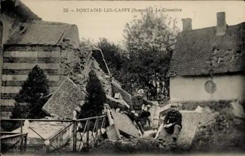 Ak Fontaine-lès-Cappy Sommer, The Cemetery