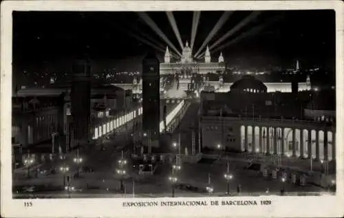 AK Internationale Ausstellung von Barcelona 1929, Eingang zur Ausstellung