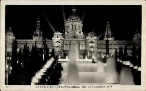 AK Internationale Ausstellung von Barcelona 1929, Nationalpalast