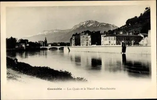 Ak Grenoble-Isère, Les Quais, Massif du Moucherotte