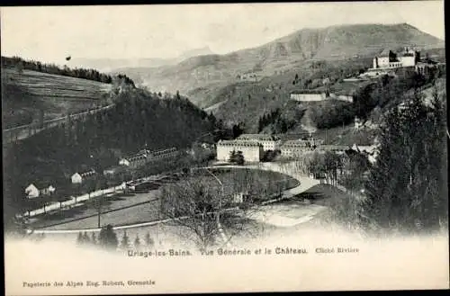 Ak Uriage les Bains Isère, Panorama, Schloss